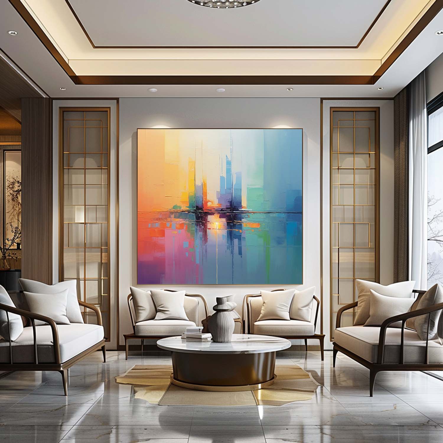 Wall Art Colorful Contrasting Dynamic Splash Effect