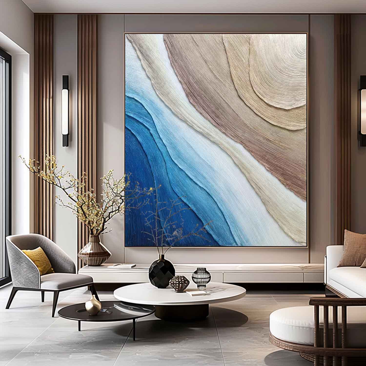 Wall Art Plaster Serene Calm Minimalist