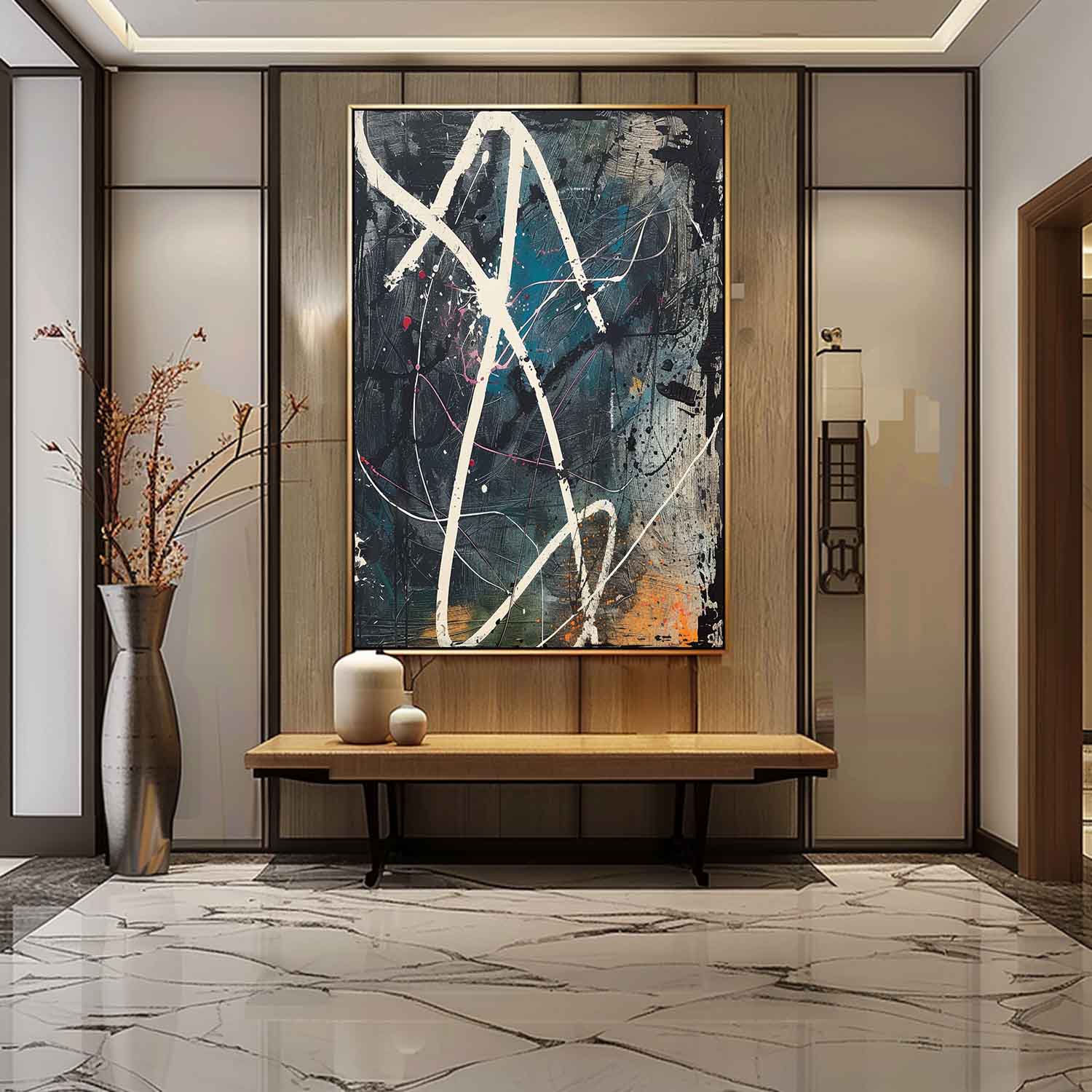 Wall Art Vertical Abstract Expressionist