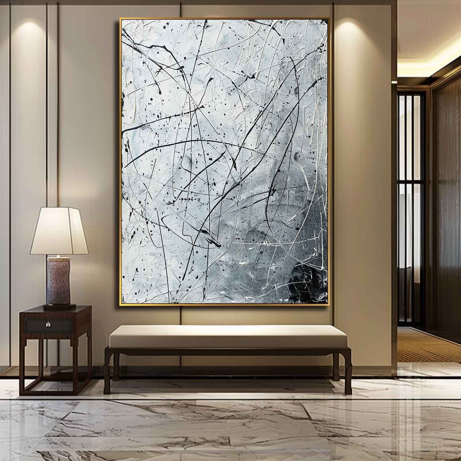 Wall Art Overlapping Organic Forms Gray Dynamic
