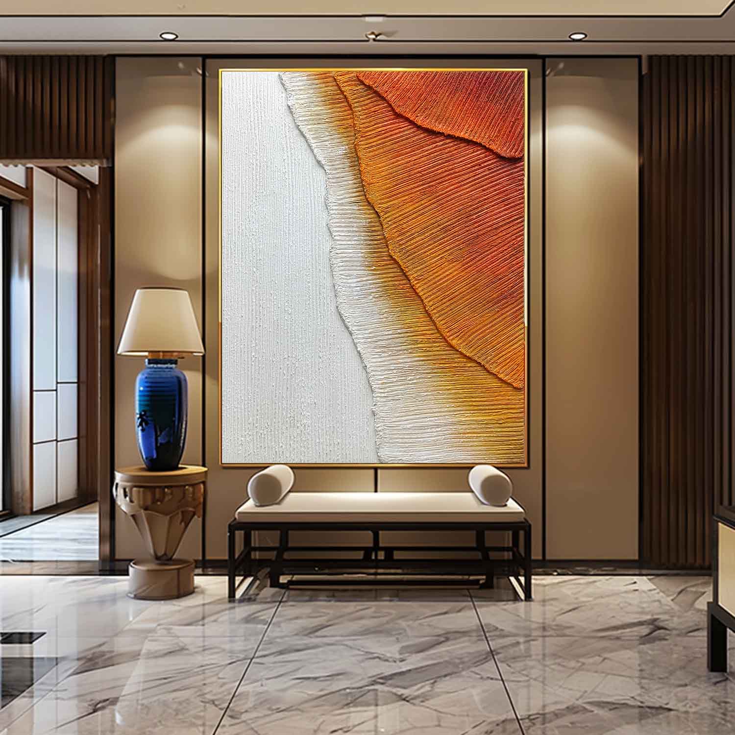 Autumn Wave 3D Textured Painting