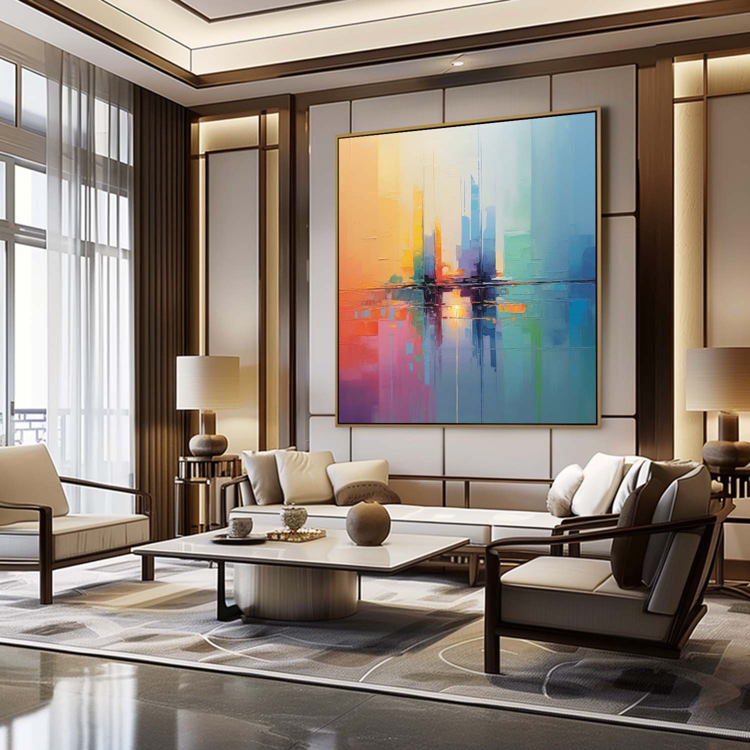 Wall Art Colorful Contrasting Dynamic Splash Effect