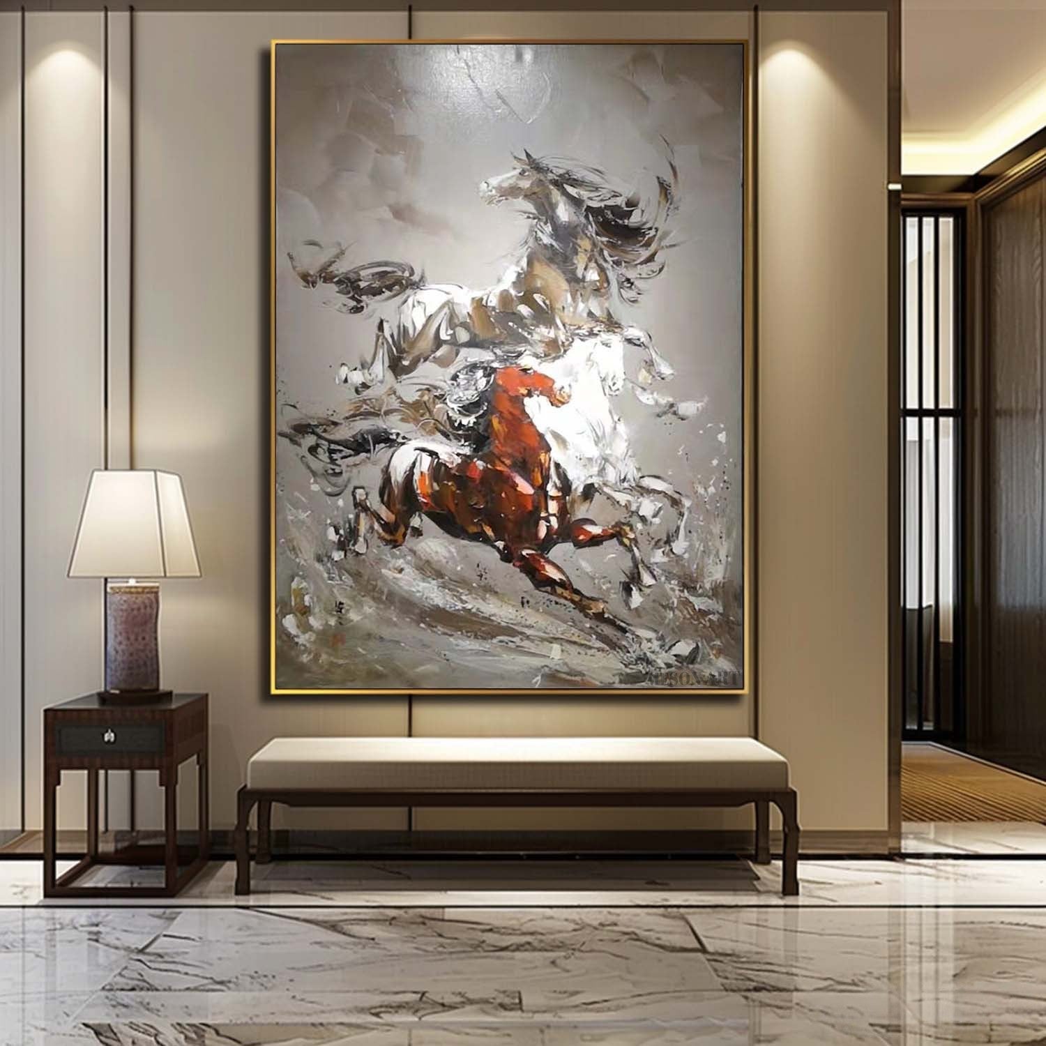 Wall Art Vertical Hyperrealism Galloping