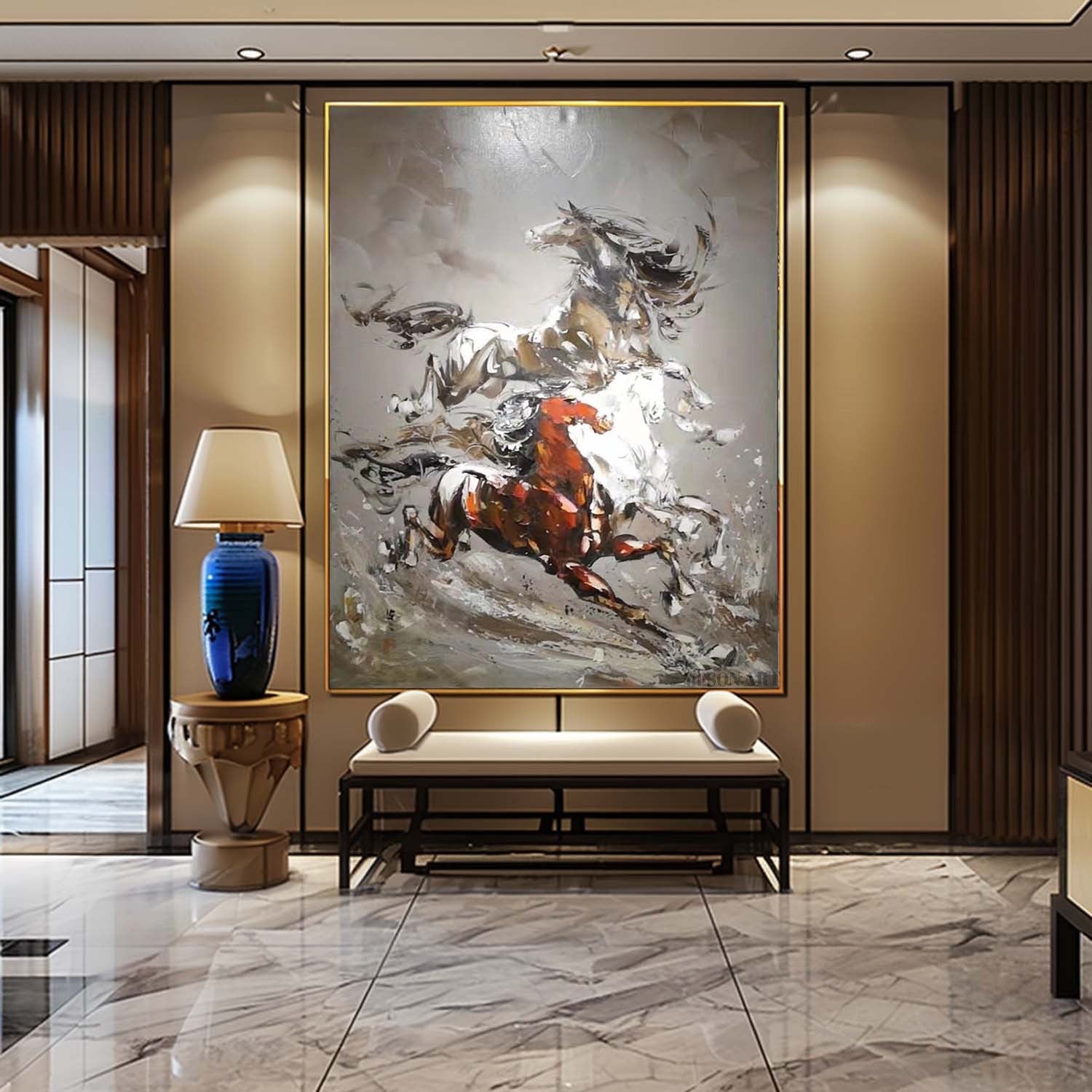 Wall Art Vertical Hyperrealism Galloping