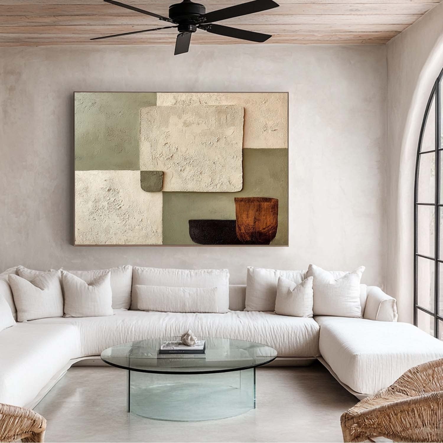 Wabi-Sabi Color Block Texture Painting