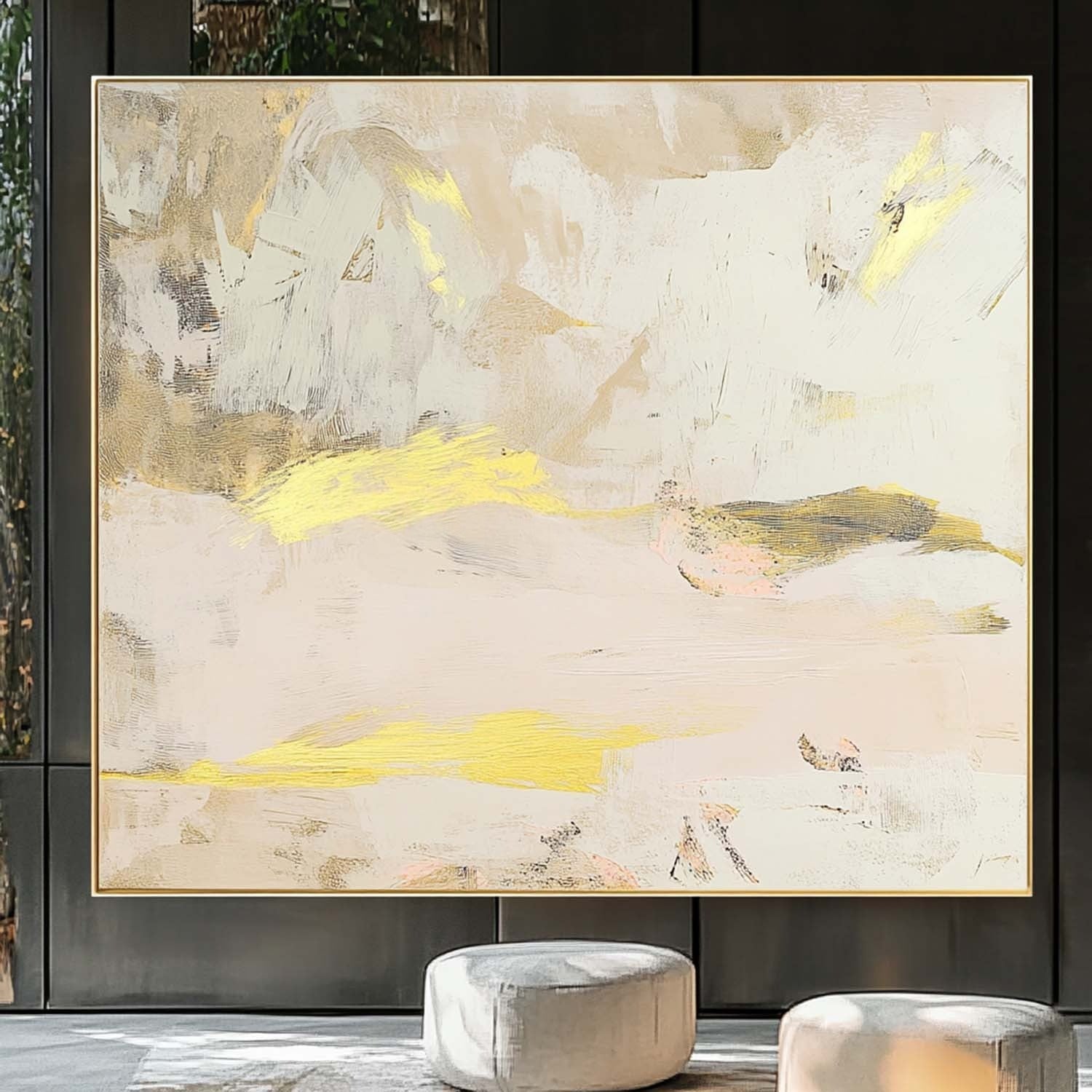 Wall Art Soft Textured Layered Gold