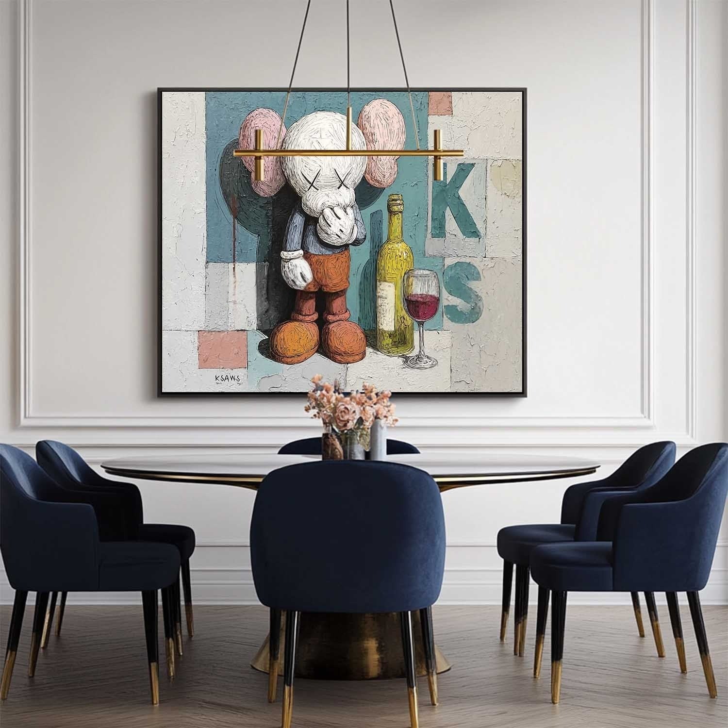 Wall Art Playful Textured Kaws Companion