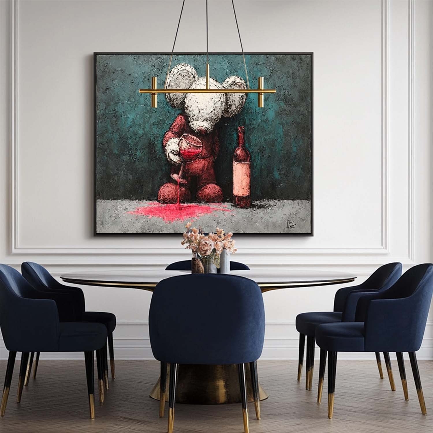 Wall Art Panoramic Textured Cartoon Character Scene Moody