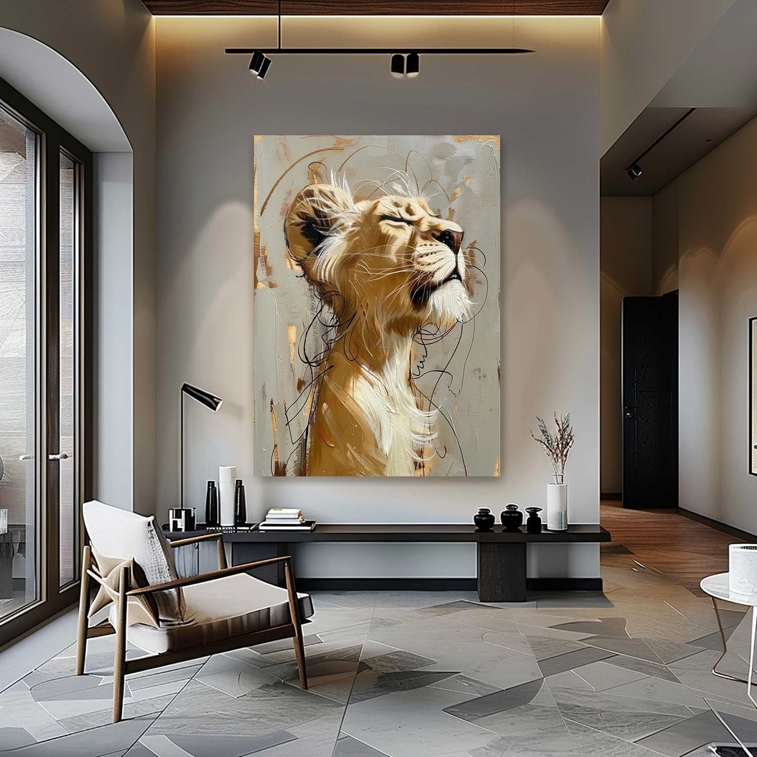 Wall Art Majestic Lioness Gold