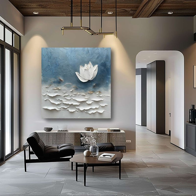 Wall Art Layered Floral White Contemporary