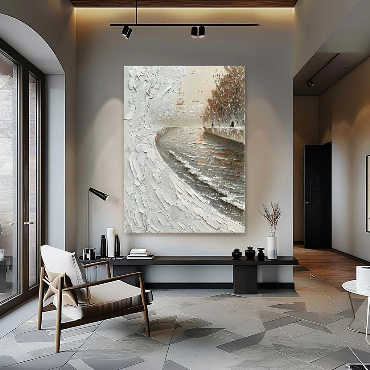 Wall Art Impasto Winter Canal City
