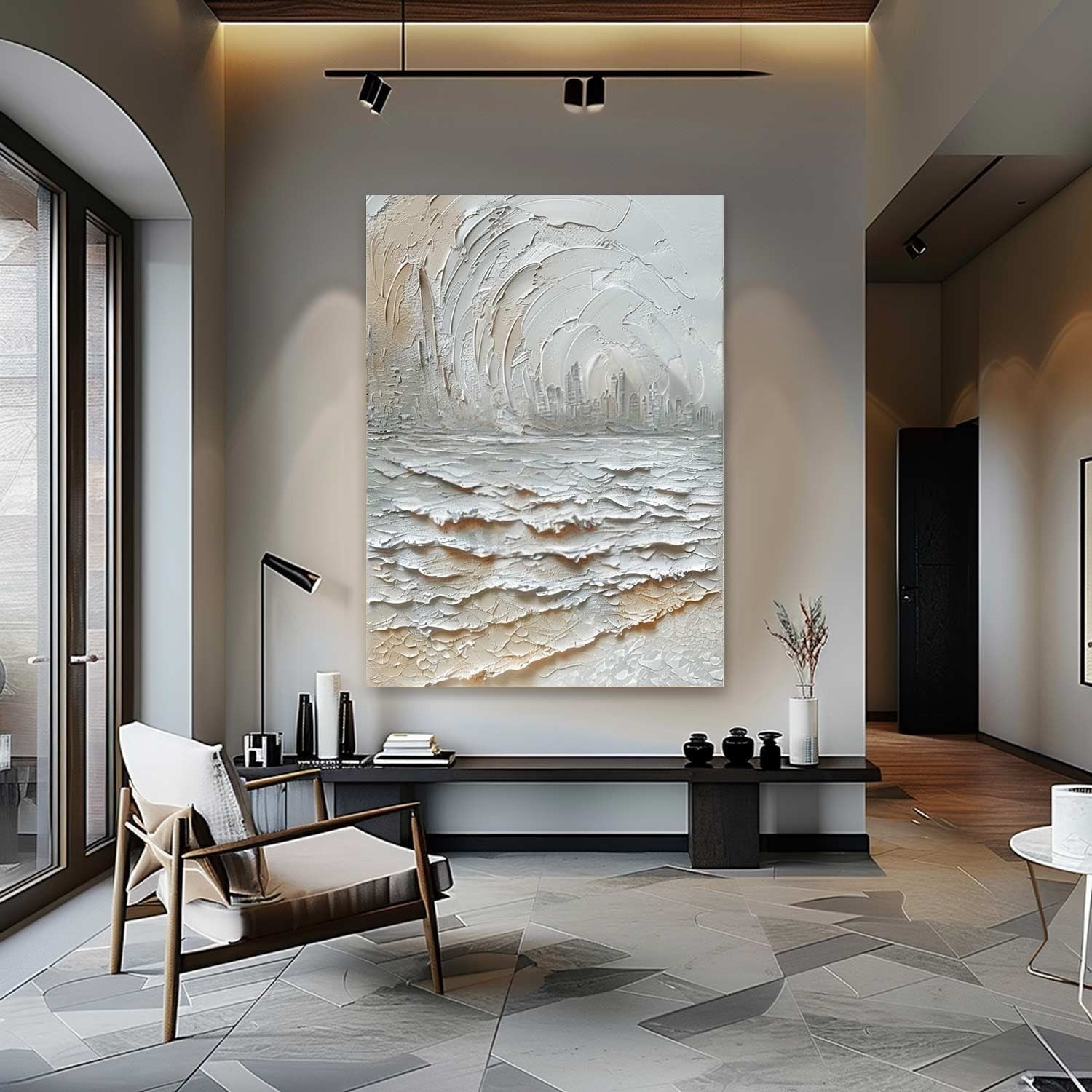 Wall Art Impasto Coastal Cityscape