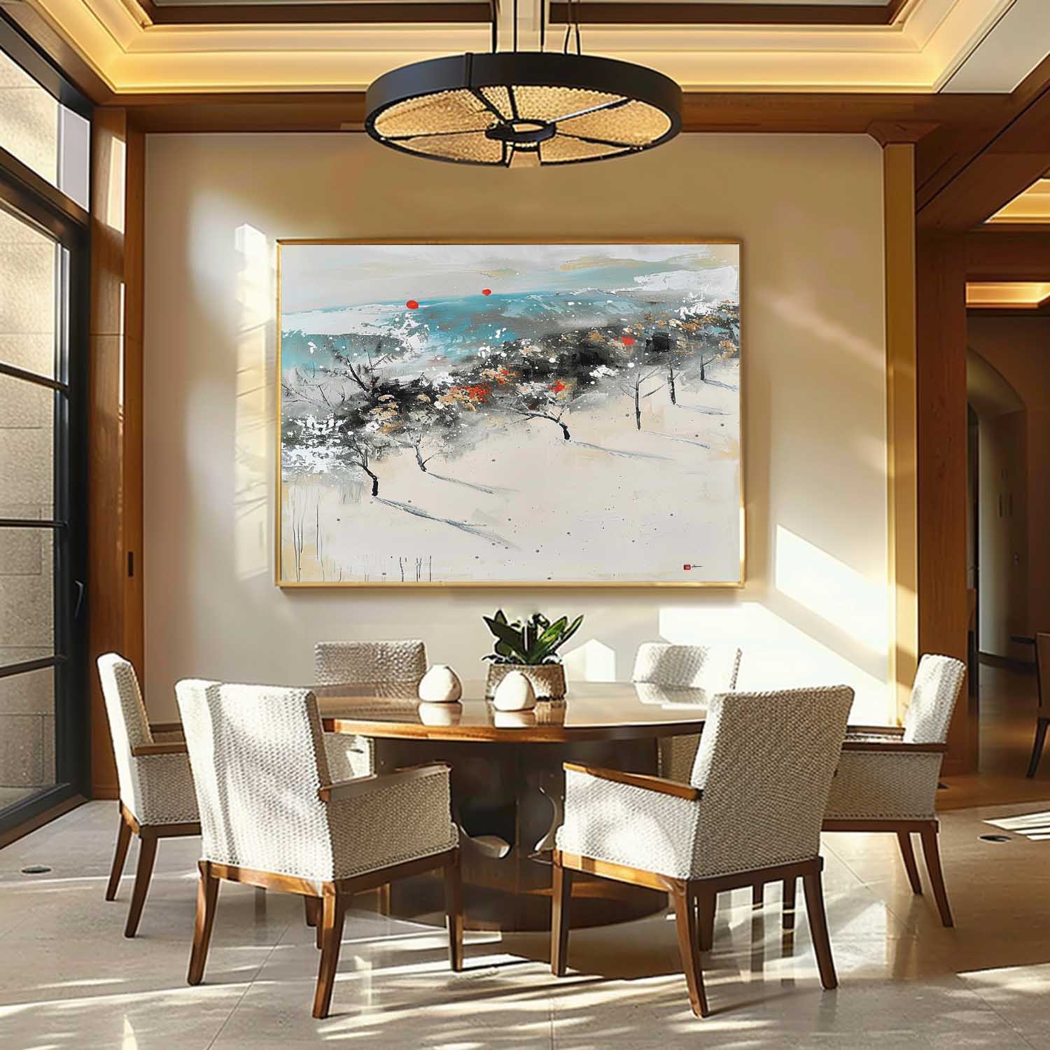Wall Art Winter Landscape Trees Abstraction Soft