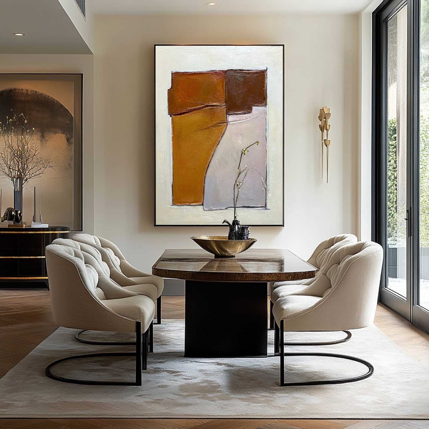 Wall Art Abstract Block Warm Tones