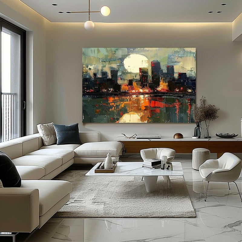 Wall Art Impressionist Urban Night Reflective
