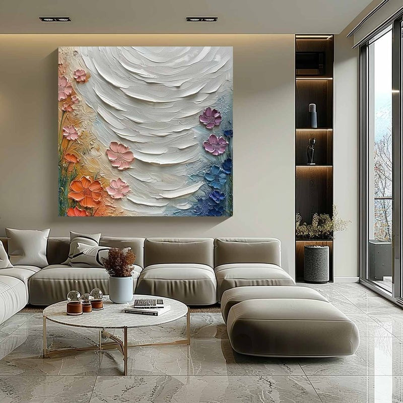 Wall Art Abstract Floral Textured Modern