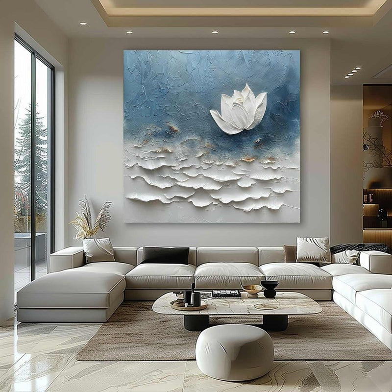 Wall Art Layered Floral White Contemporary