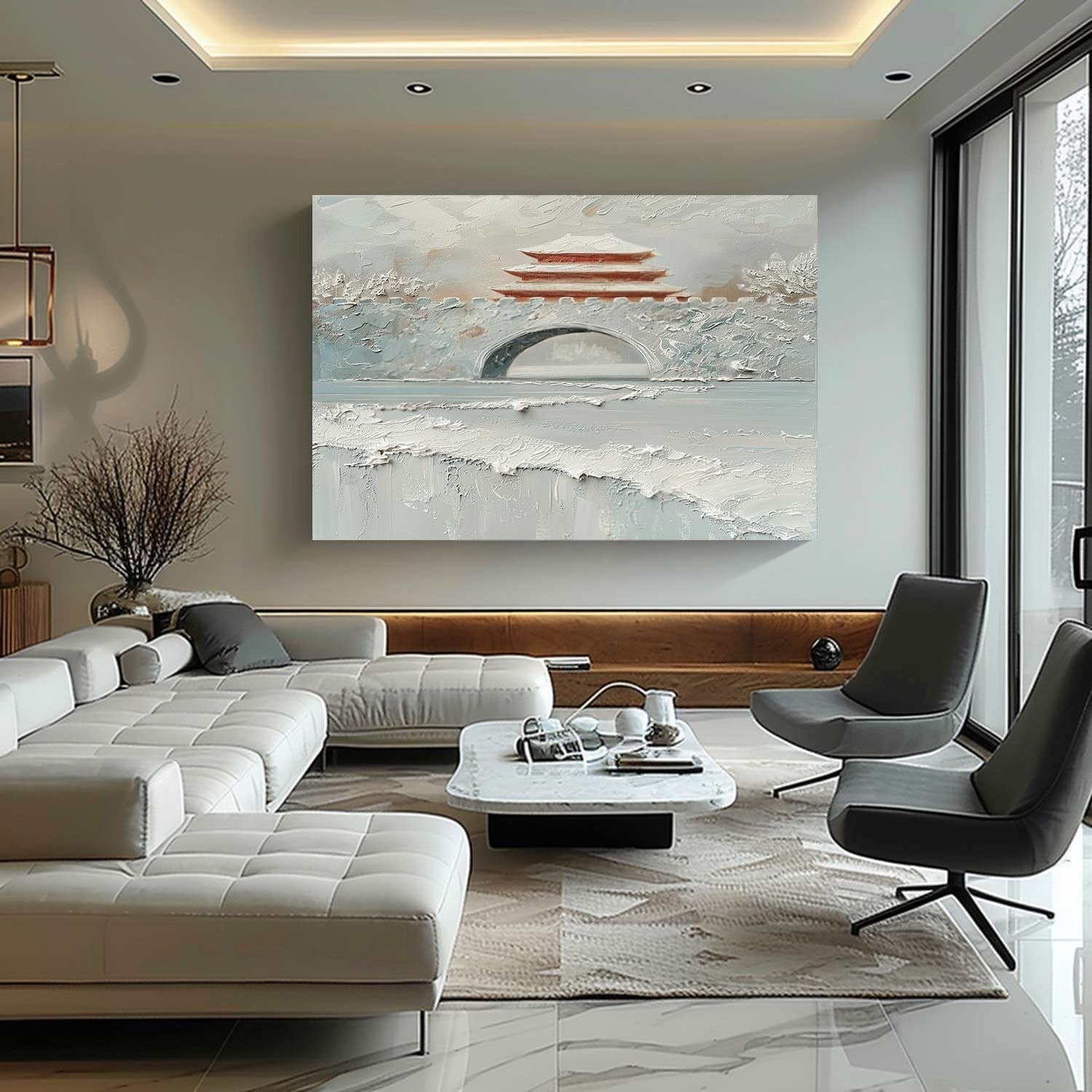 Wall Art Snow-Covered Ancient Chinese