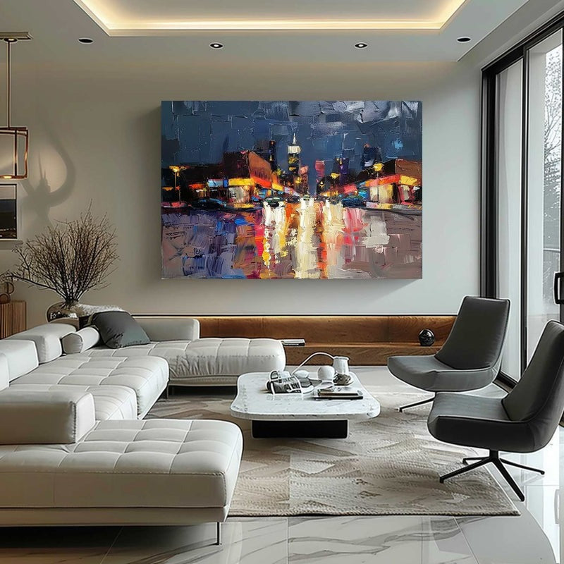 Wall Art Rainy Urban Street Scene Modern