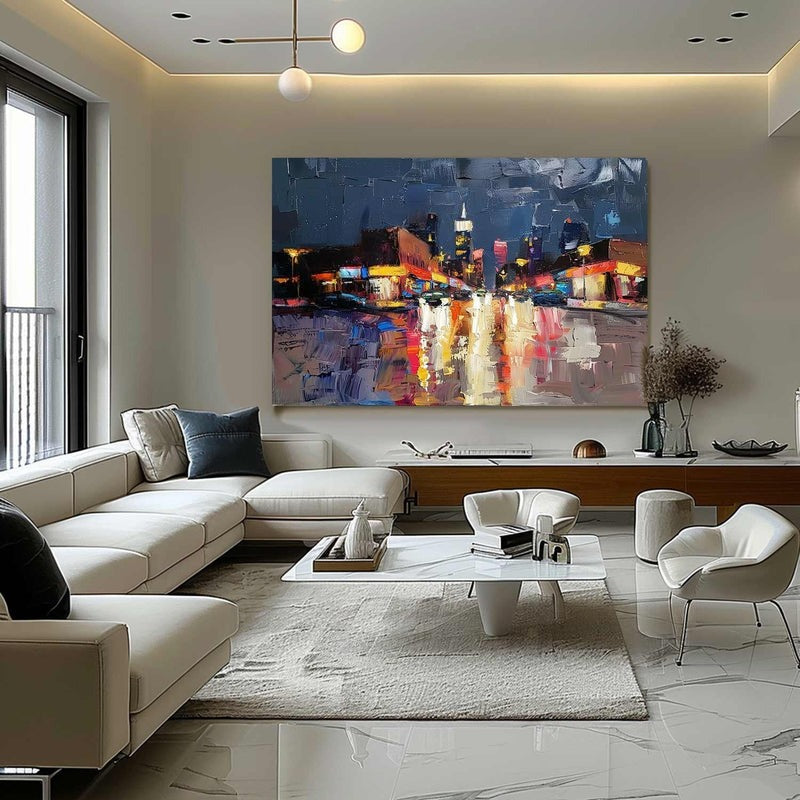 Wall Art Rainy Urban Street Scene Modern