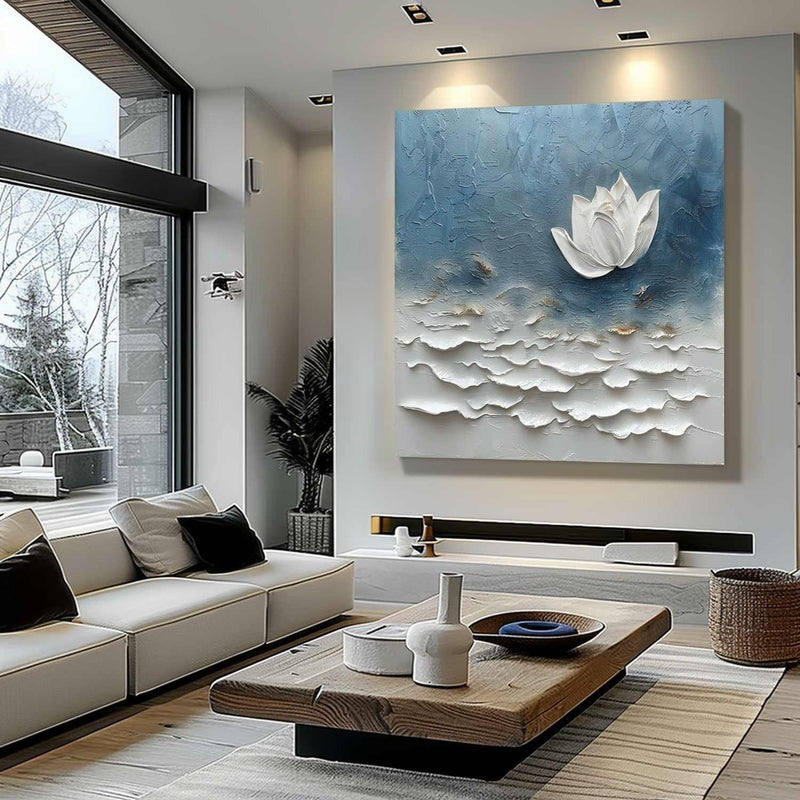 Wall Art Layered Floral White Contemporary