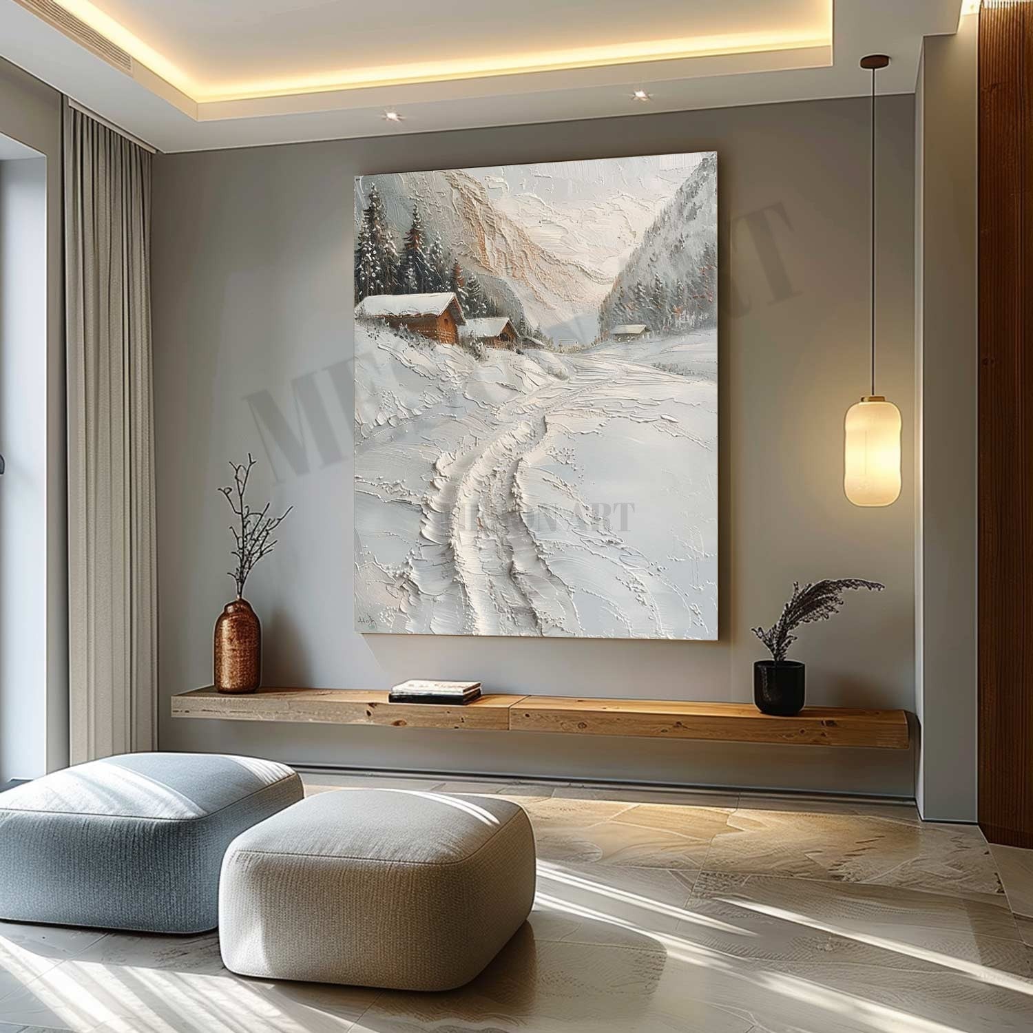 Plaster Art Texture Painting SG325 - Neutralighting