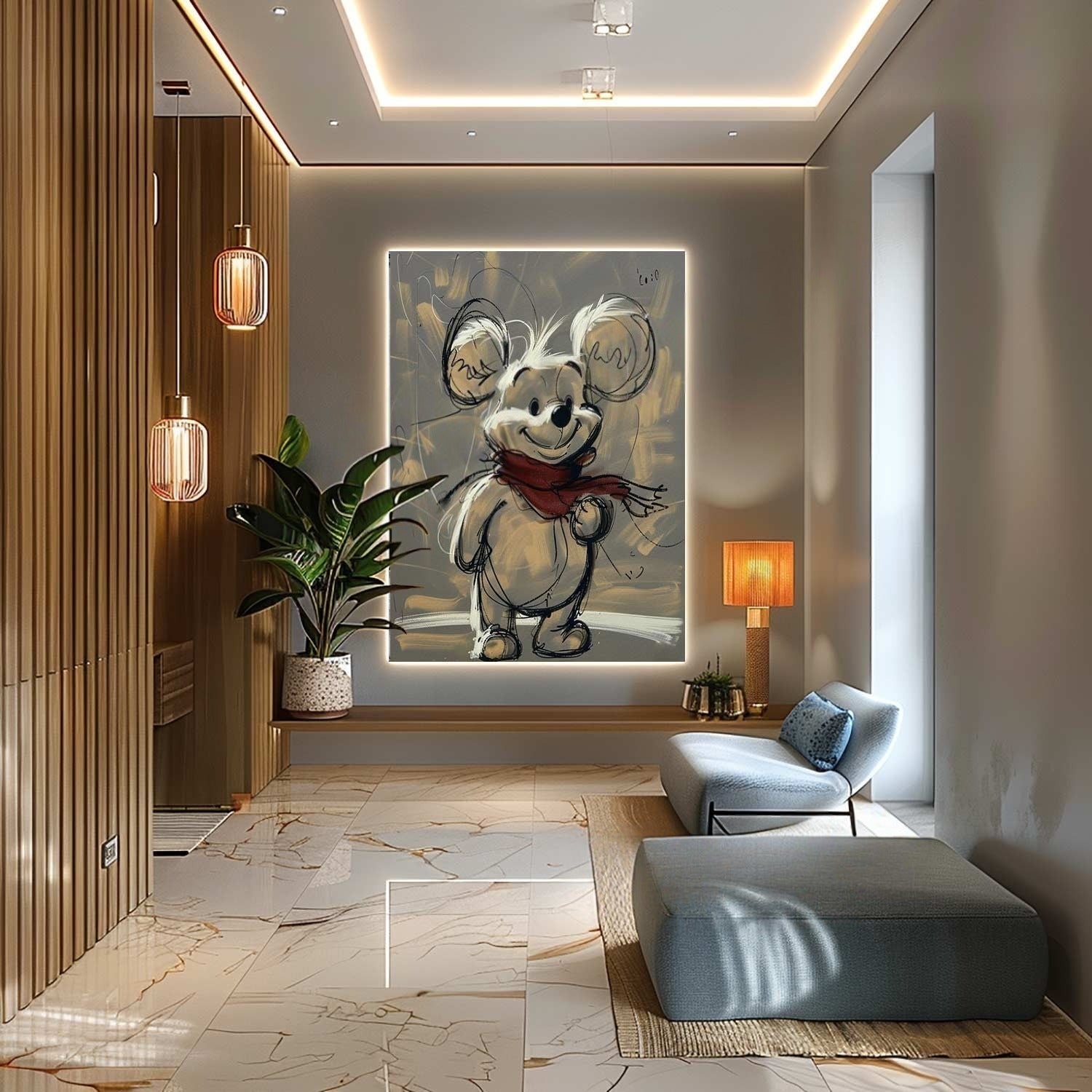 Wall Art Expressive Brushstroke Whimsical