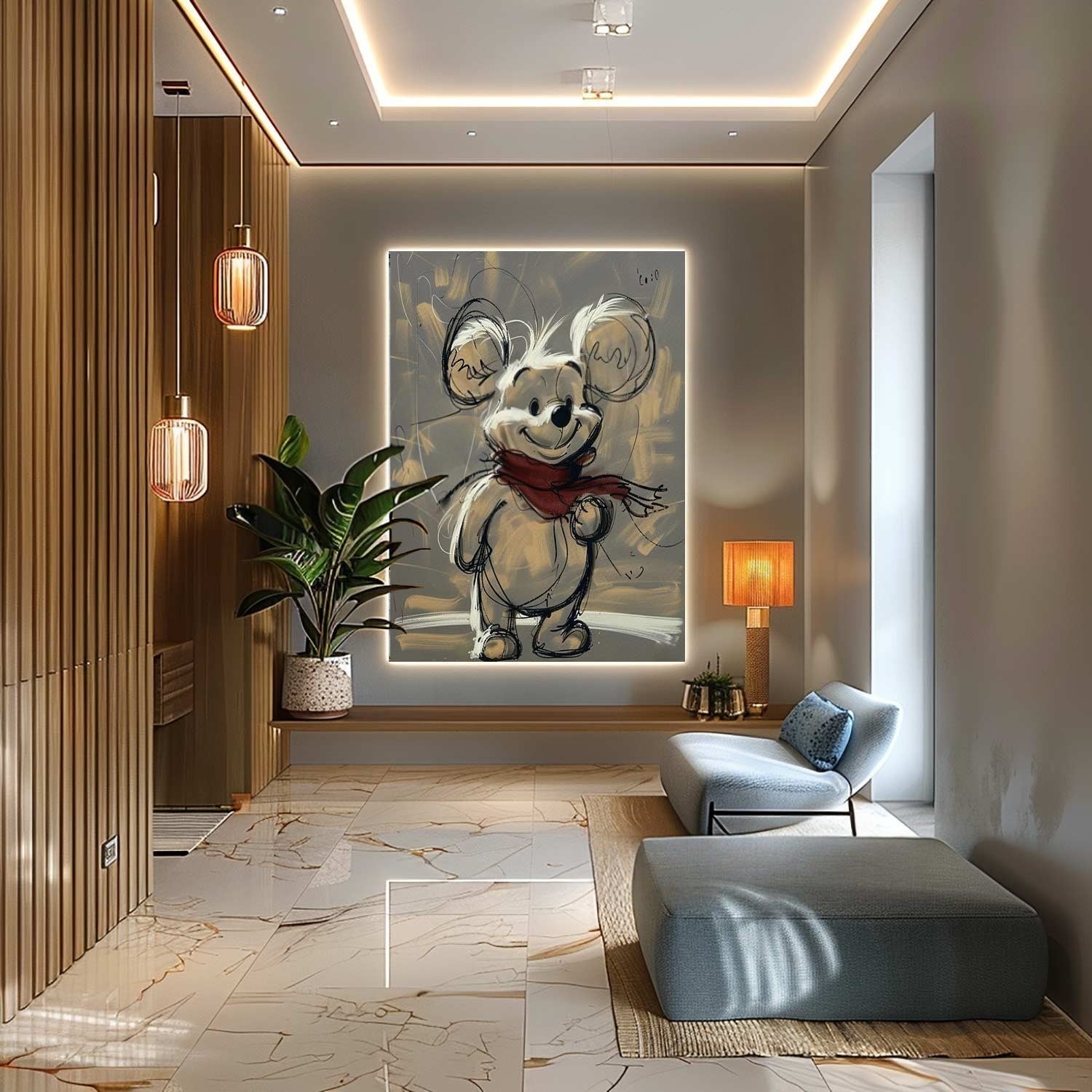 Wall Art Expressive Brushstroke Whimsical