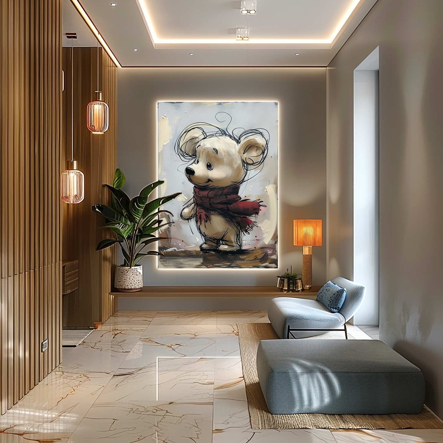 Wall Art Whimsical Winter Bear