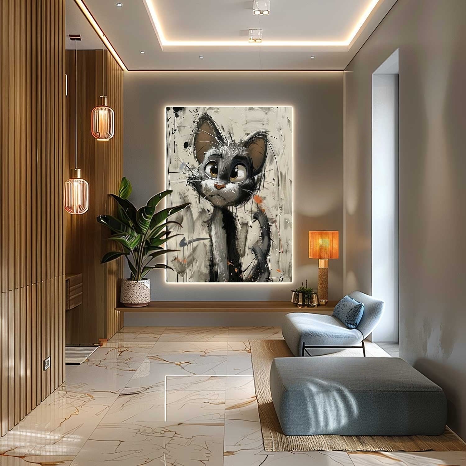 Wall Art Textured Expressive Brushstroke