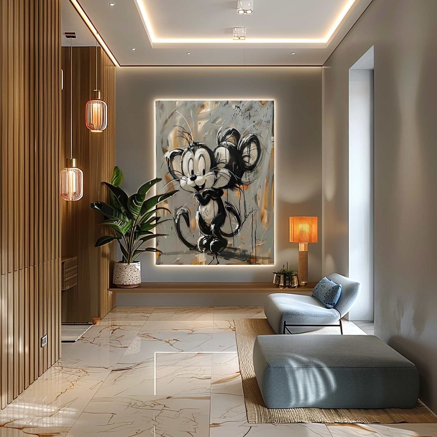 Wall Art Textured Expressive Brushstroke