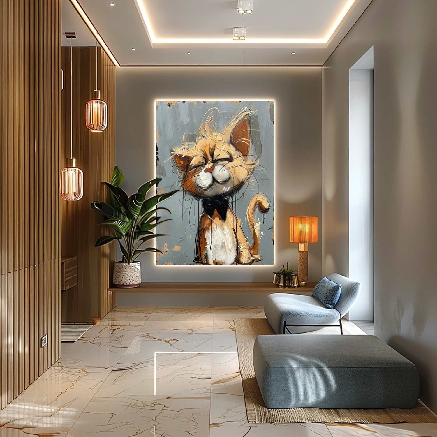 Wall Art Textured Expressive Brushstroke