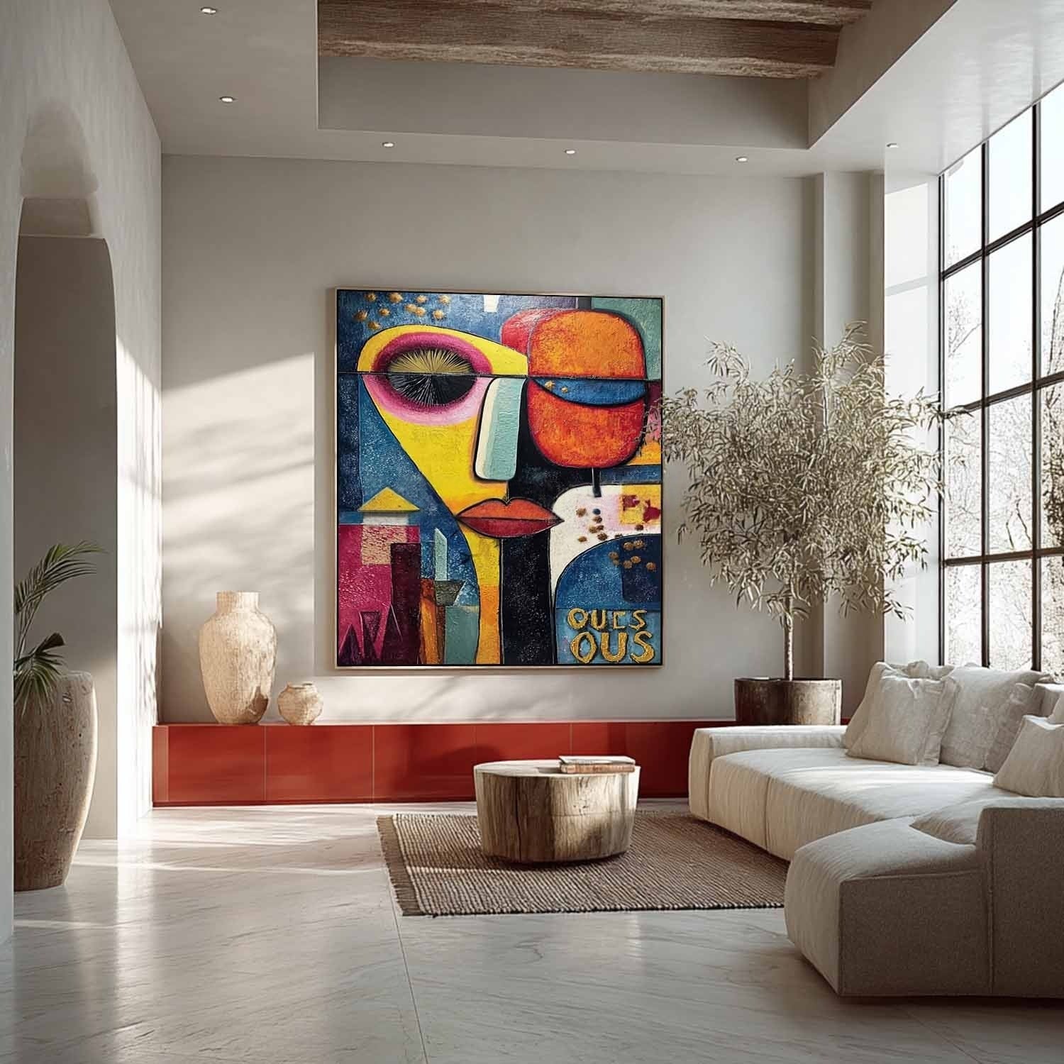 Cubist Abstract Dual Faces Painting