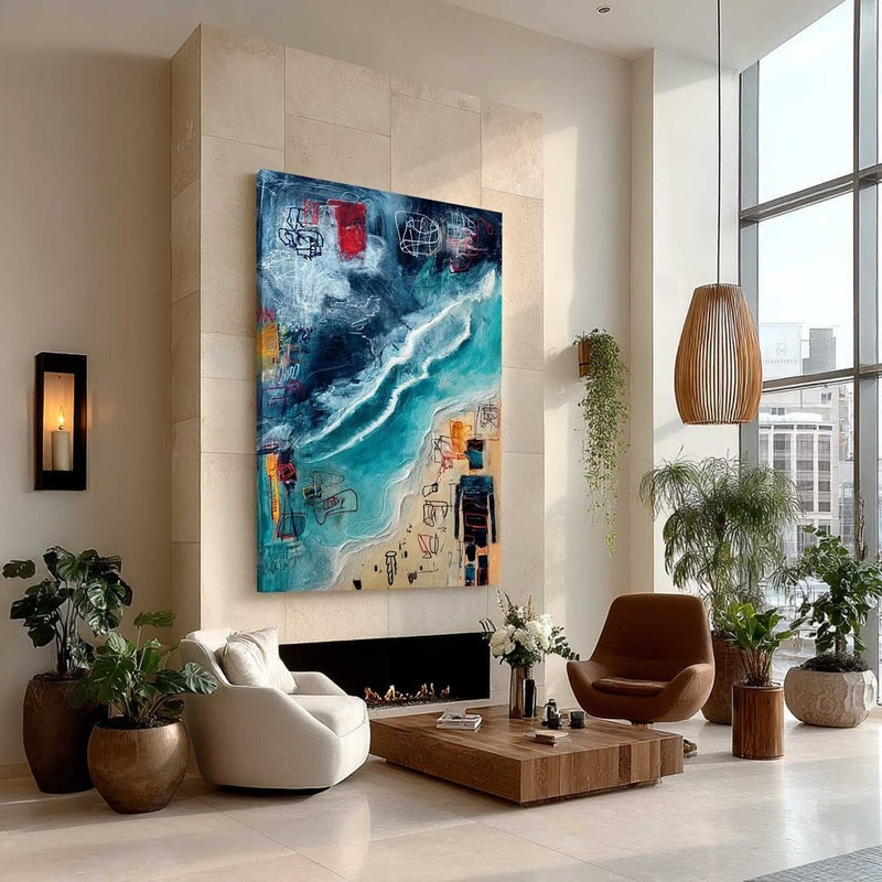 Wall Art Abstract Ocean Painting