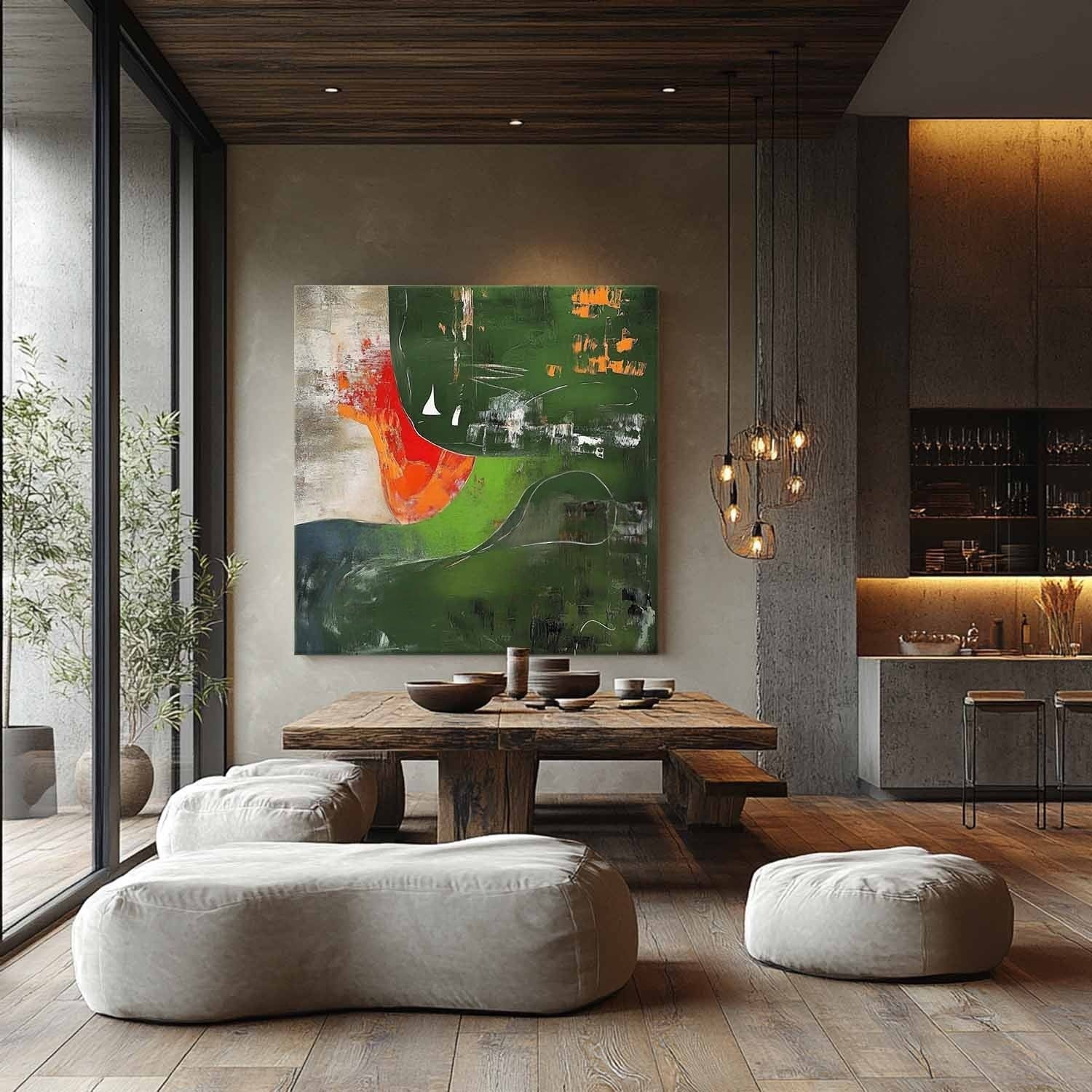 Wall Art Lush Textured Organic Green