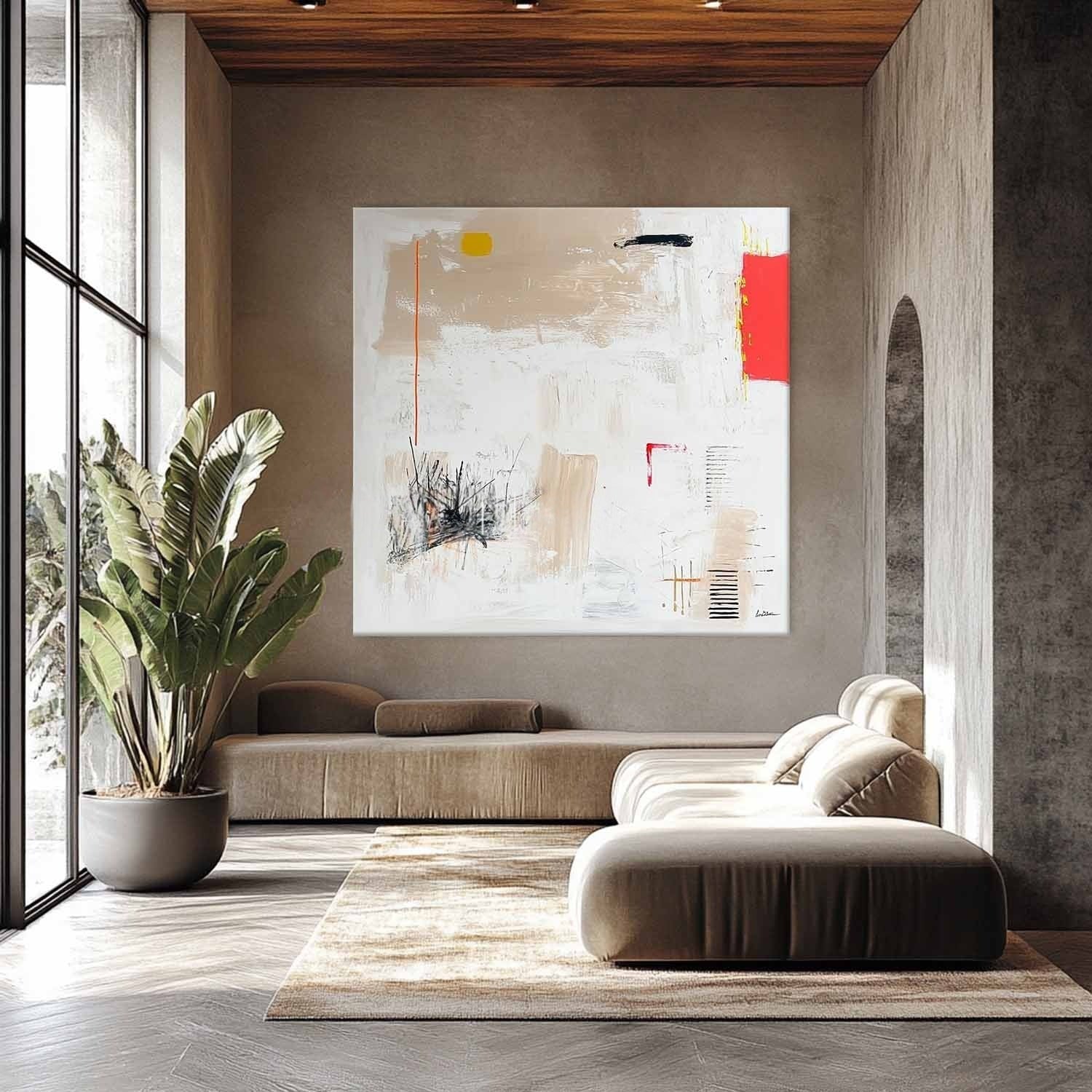 Wall Art Square Abstract Minimalist Art Luxury