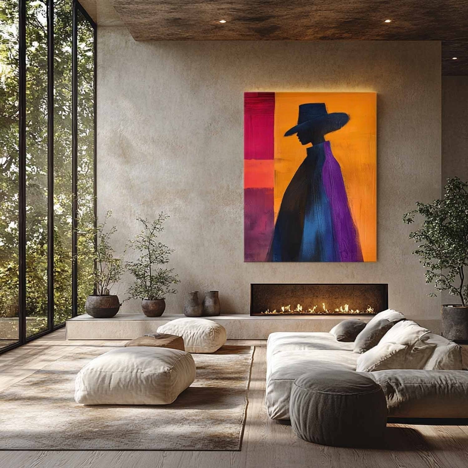 Wall Art Minimalist Silhouette Figure Gradient