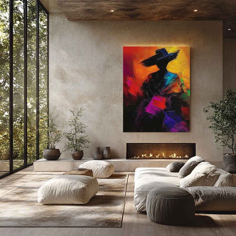 Wall Art Abstract Silhouette Vibrant Multicolor Dynamic