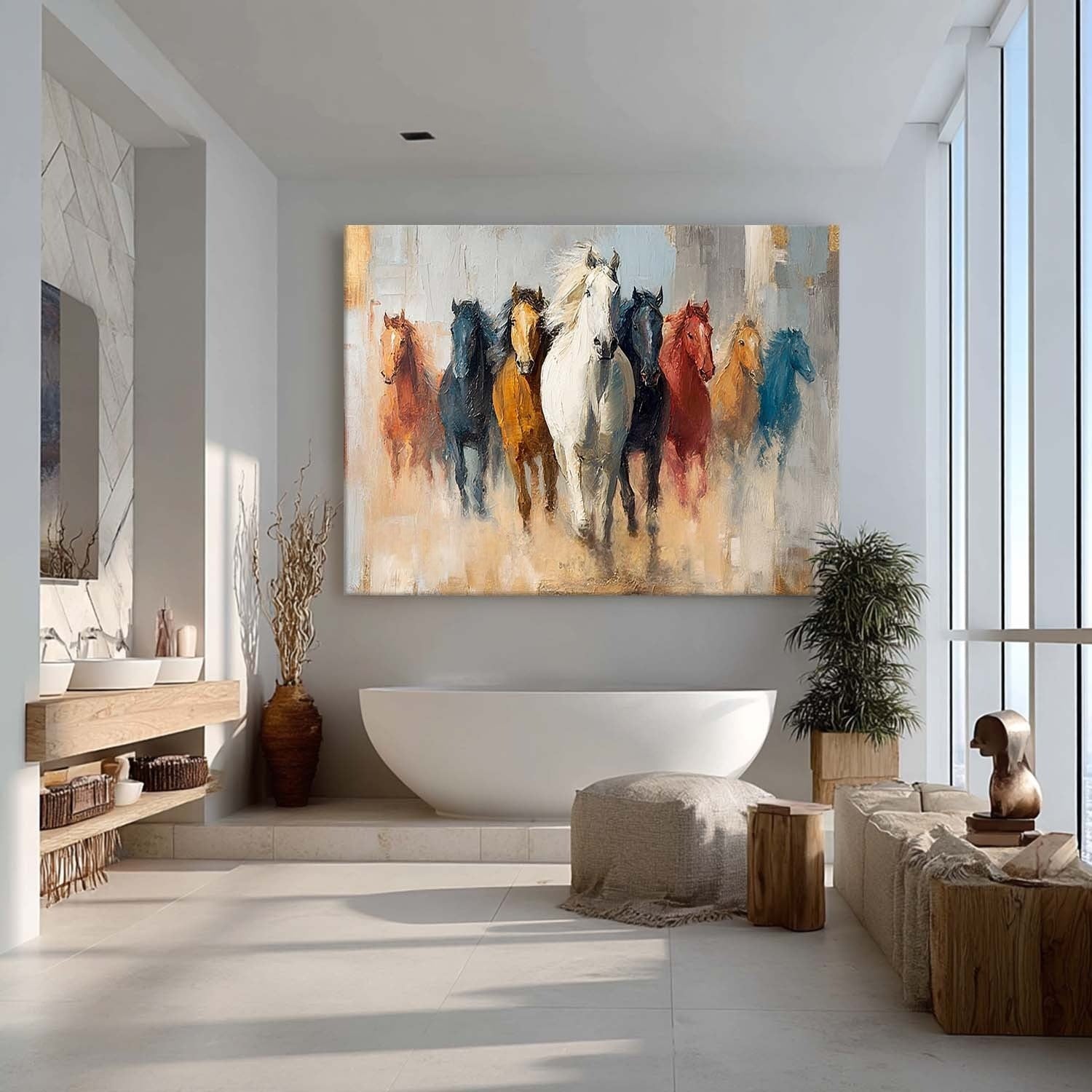 Wall Art Majestic Contemporary Running Horses