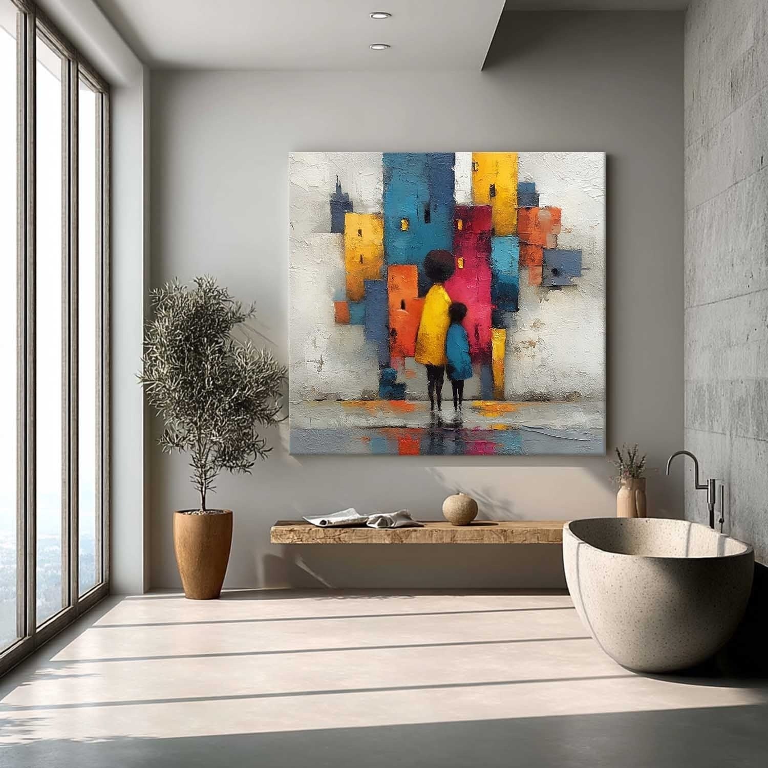 Wall Art Warm Textured Parent Child