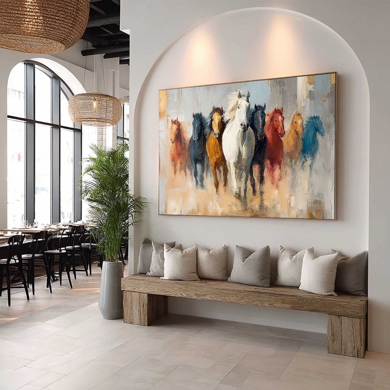 Wall Art Majestic Contemporary Running Horses