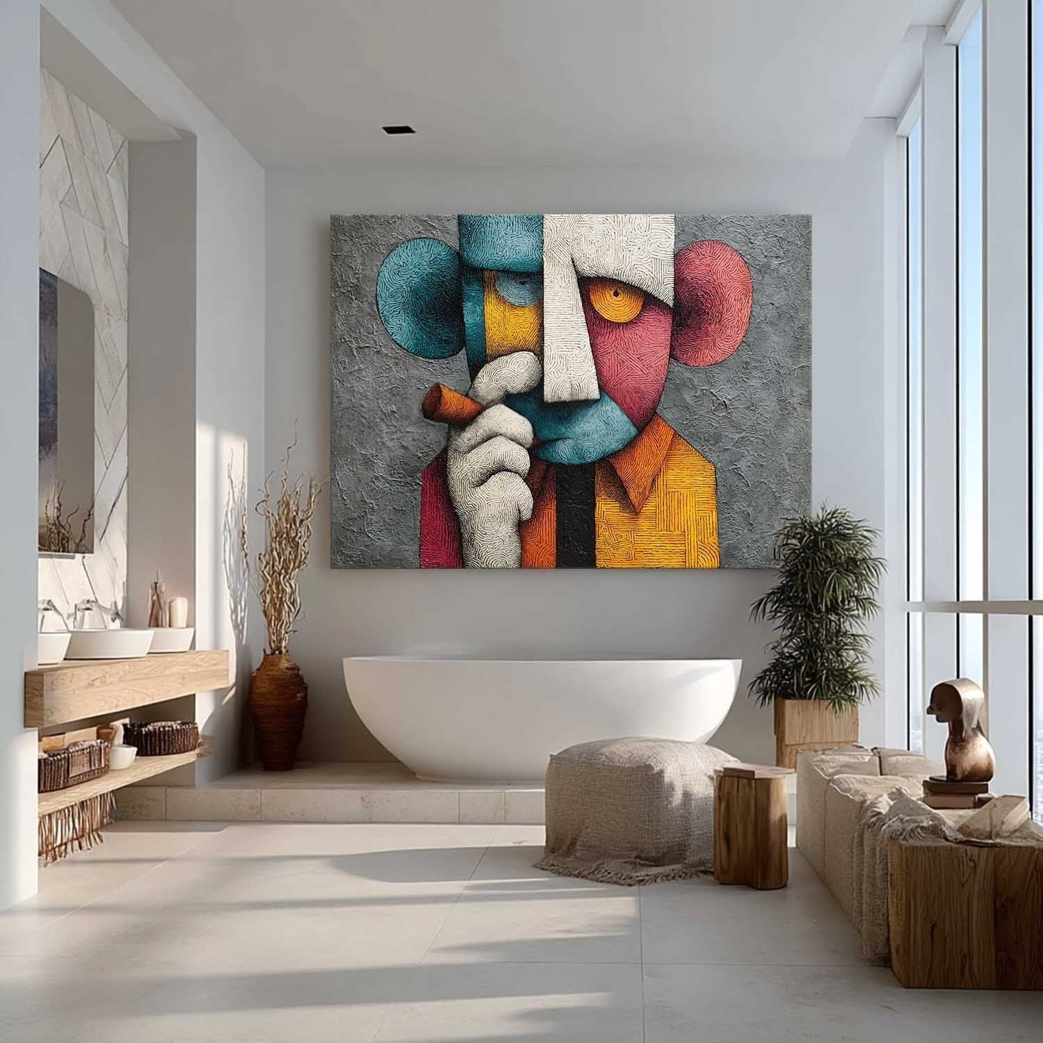 Cubist Kaws Pop Art Painting