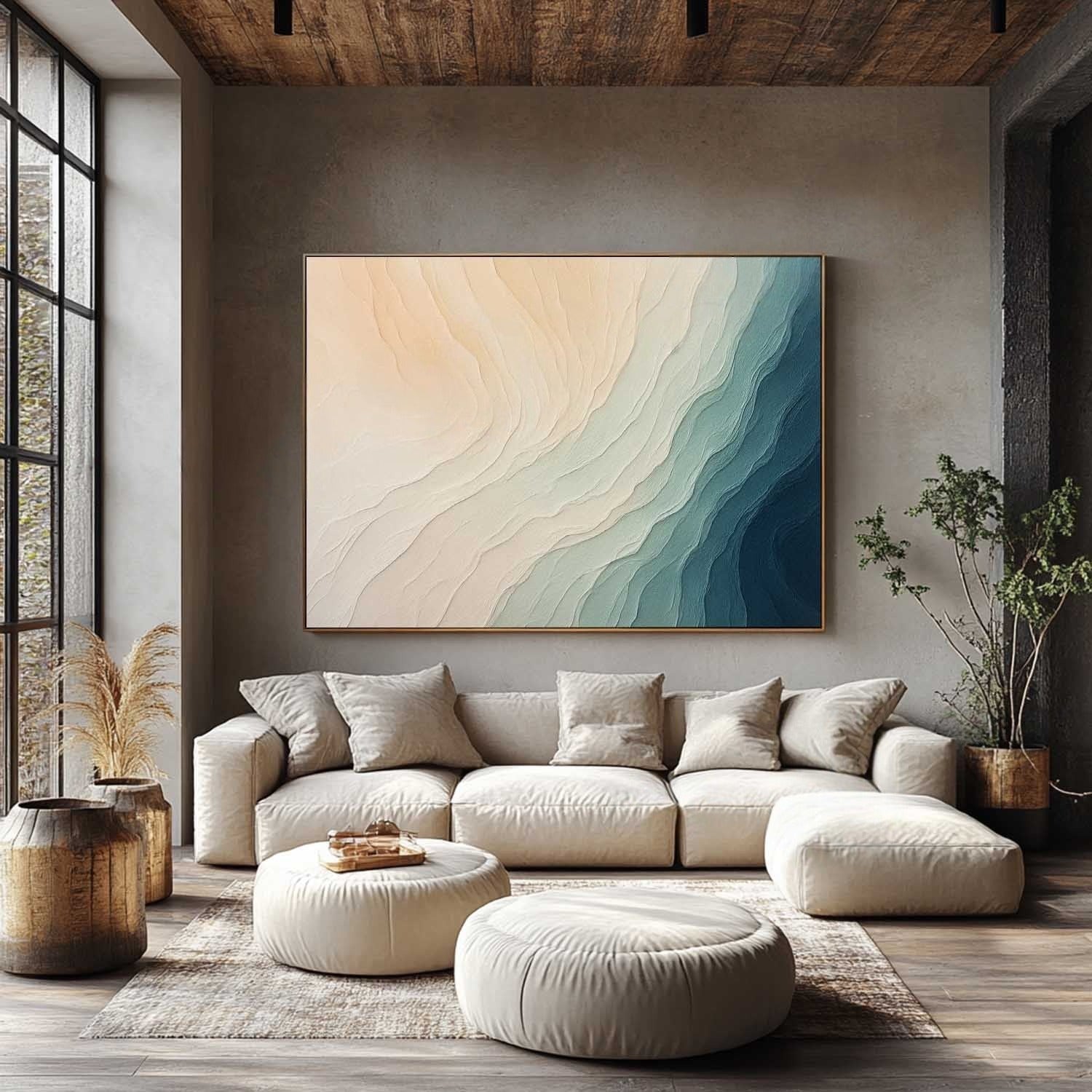 Wall Art Textured Gradient Wave Pattern