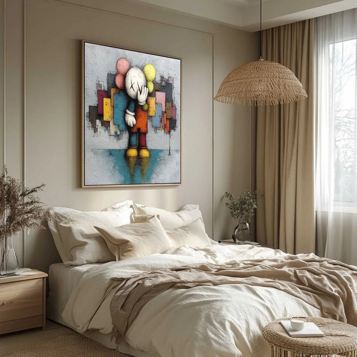 Wall Art Reflective Textured Kaws