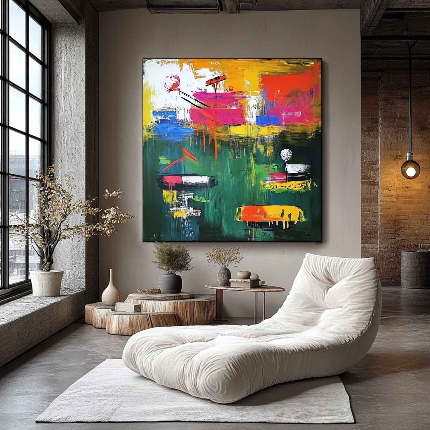 Wall Art Square Expressionist Golf Painting