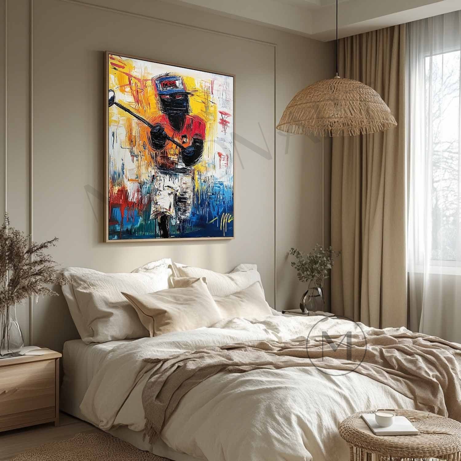Wall Art Vertical Expressionist Golfer Painting