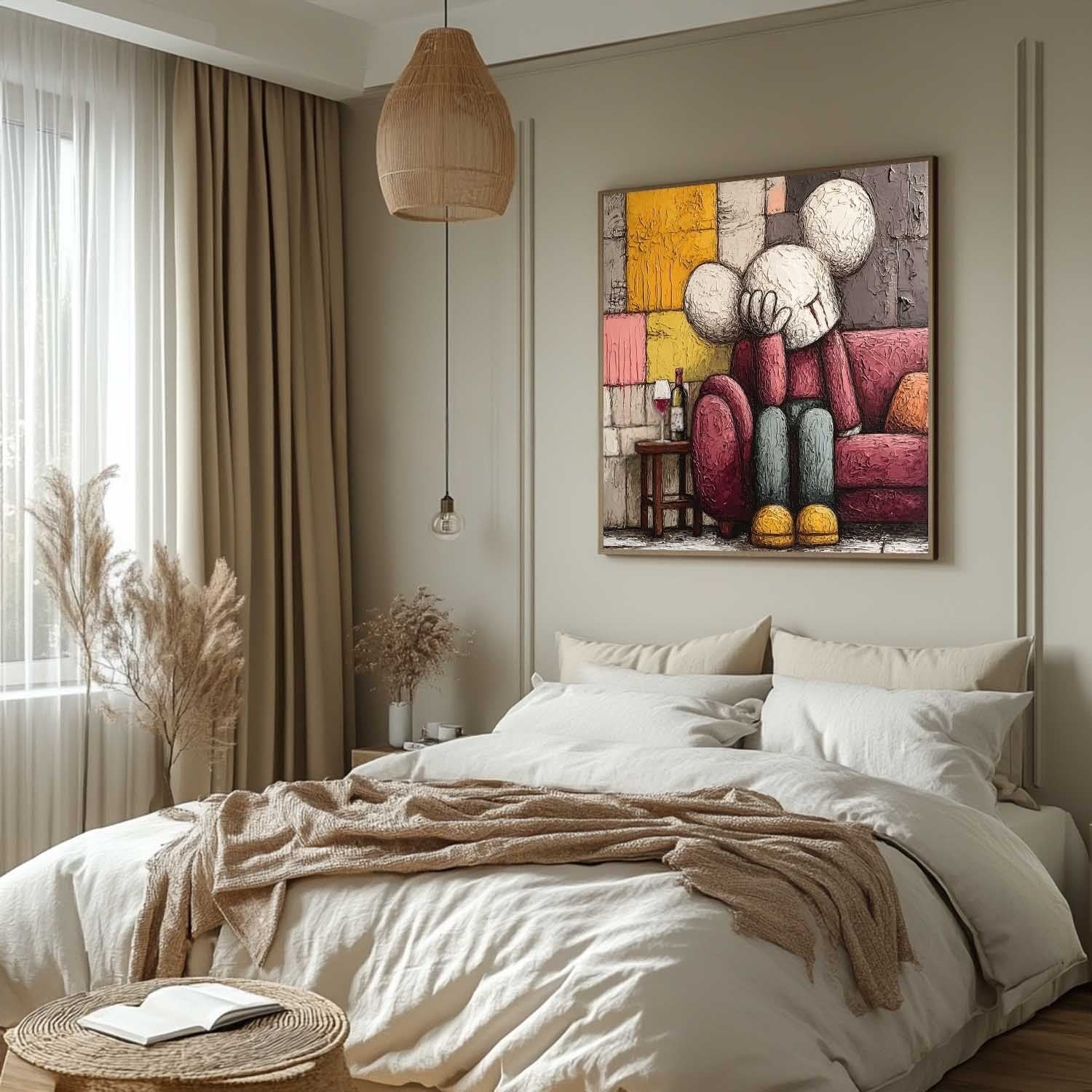 Kaws Style Pop Art Impasto Painting