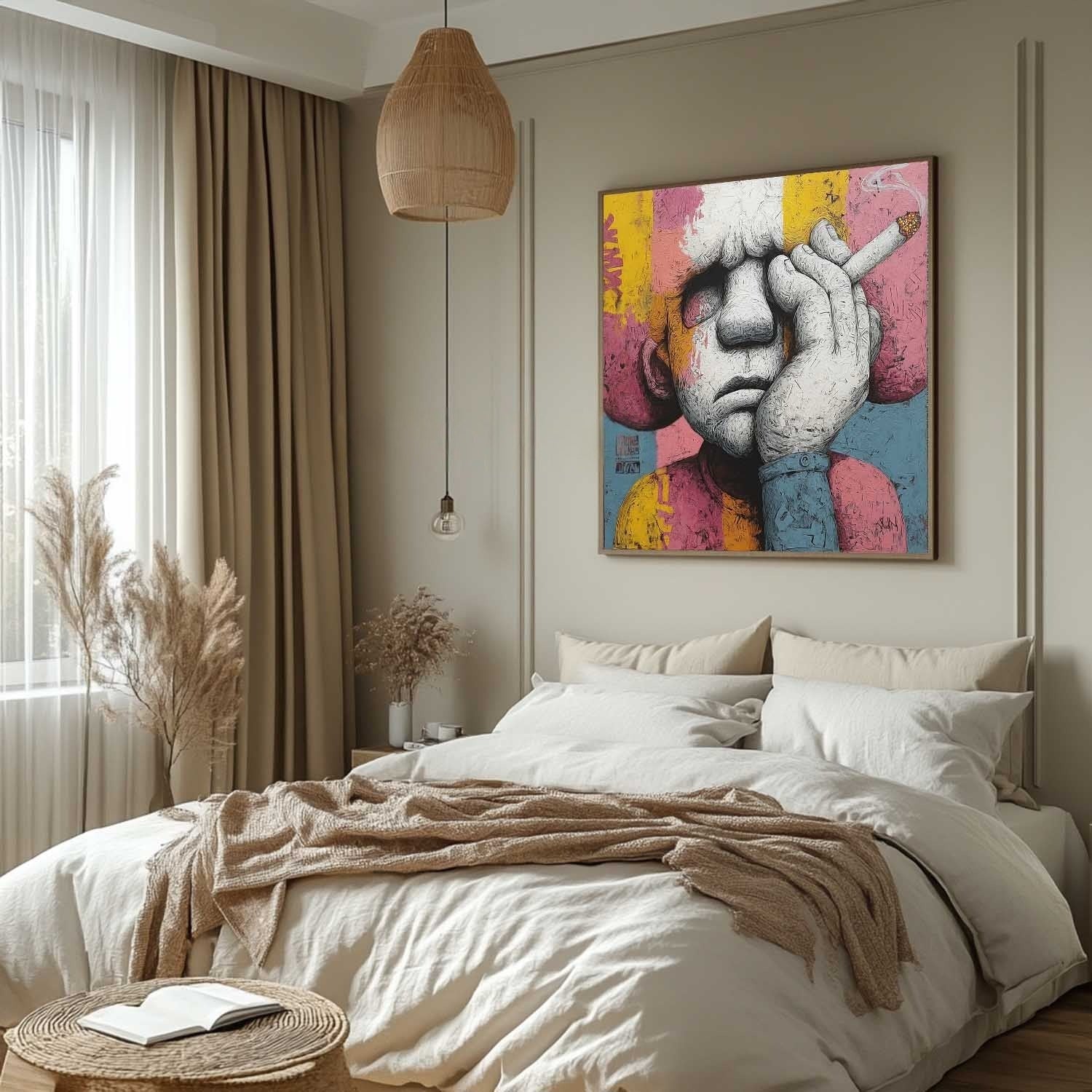 Melancholic Pop Art Impasto Painting