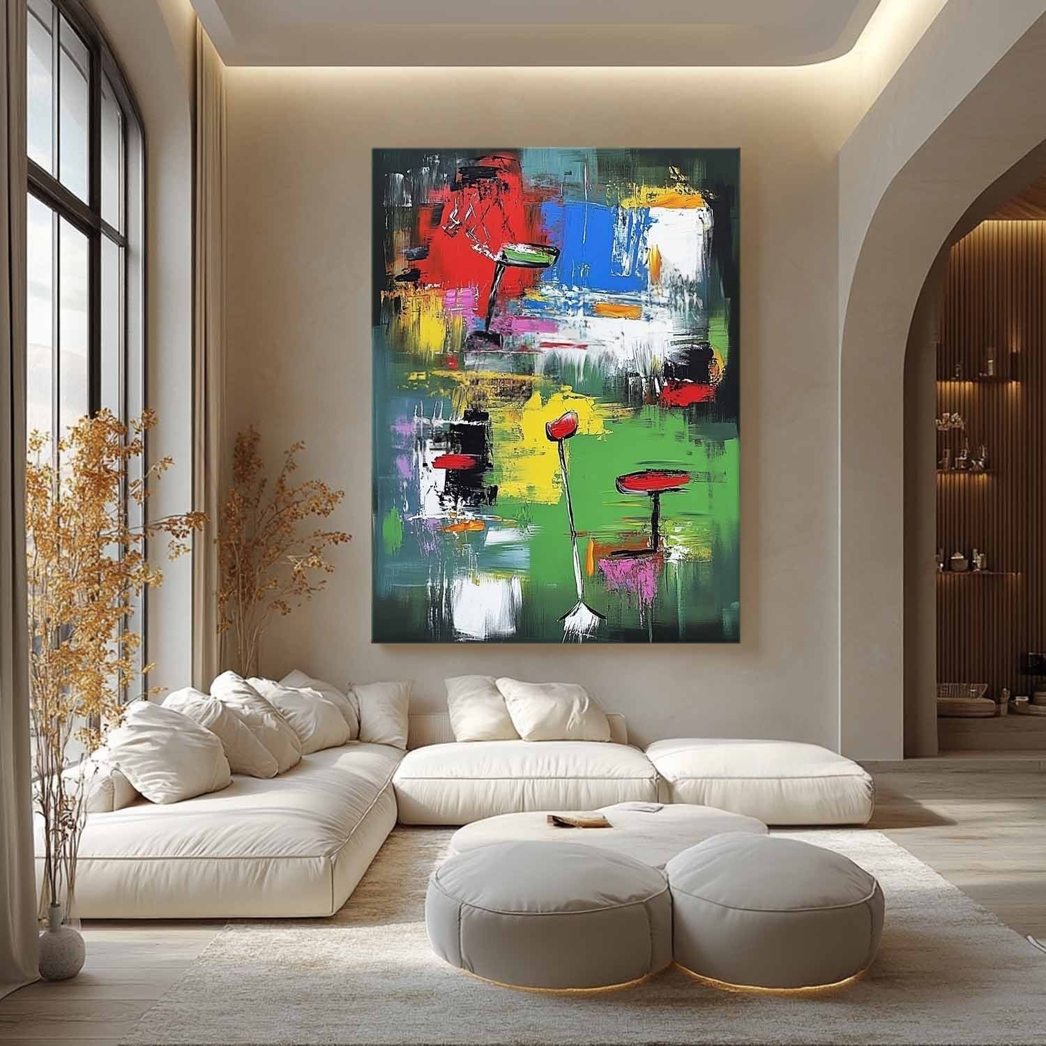 Wall Art Vertical Expressionist Golf Painting