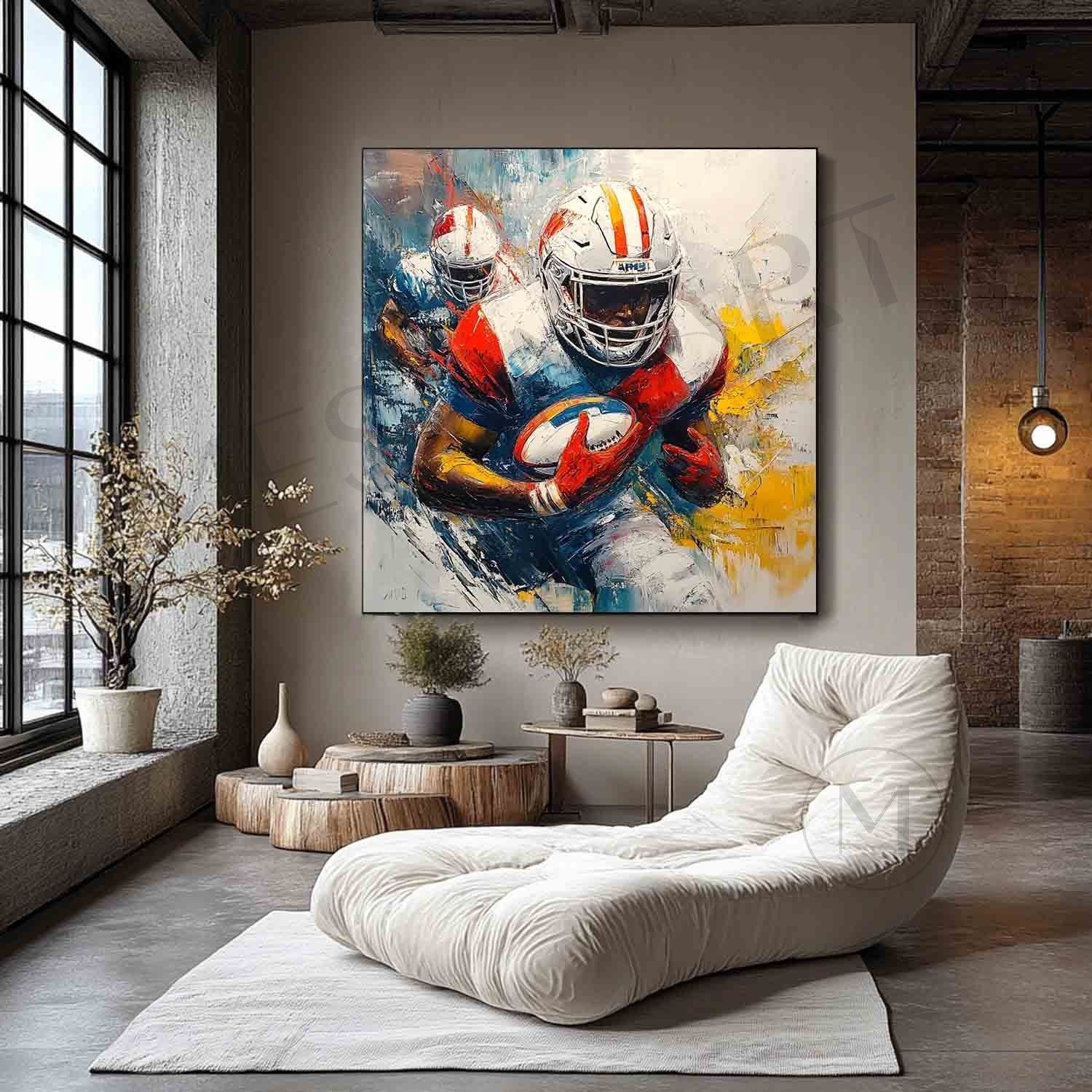 Wall Art Expressionist American Football Player